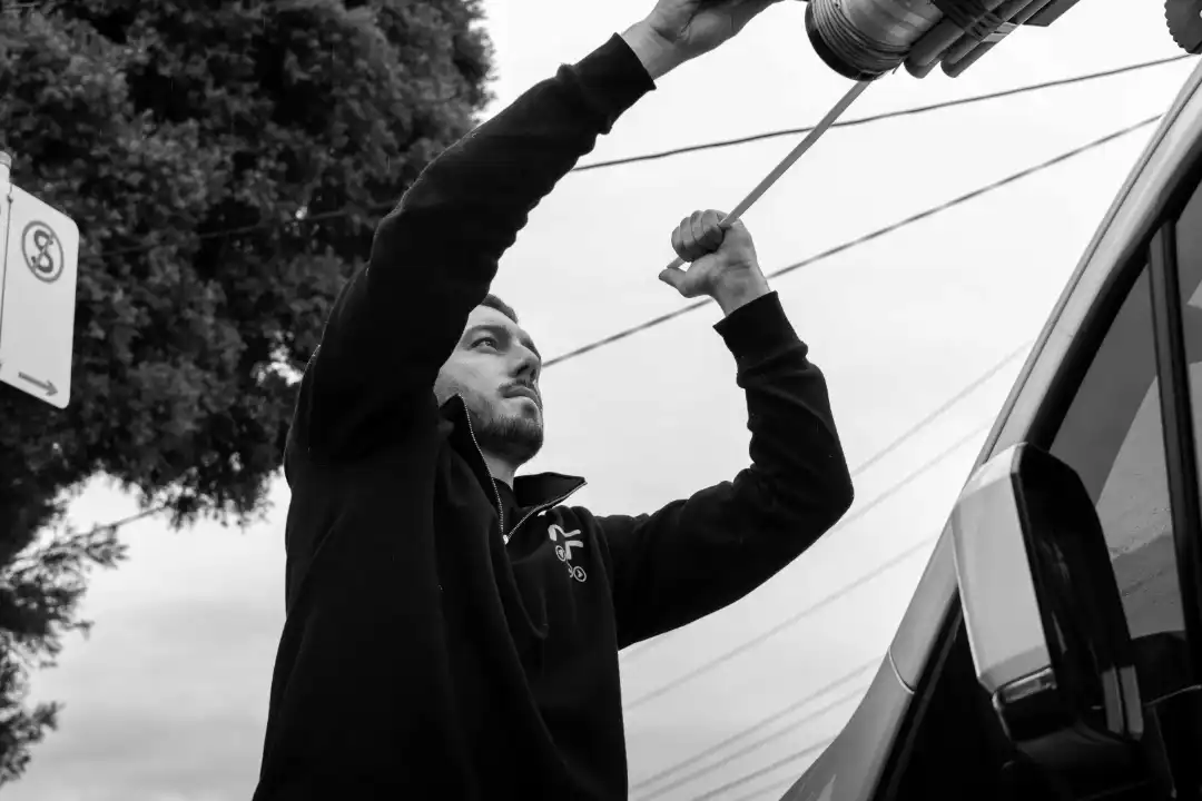 An AIF Electrical electrician at work in Melbourne